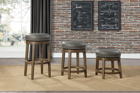 Westby Gray/Brown Round Swivel Pub Height Stool, Set of 2 from Homelegance - Luna Furniture