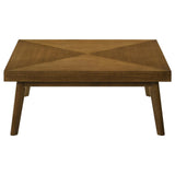 Westerly Walnut Square Wood Coffee Table with Diamond Parquet from Coaster - Luna Furniture