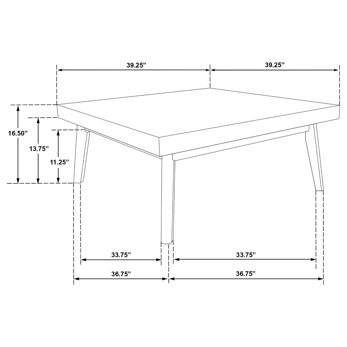 Westerly Walnut Square Wood Coffee Table with Diamond Parquet from Coaster - Luna Furniture