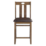 Weston Medium Brown 5-Piece Counter Height Set from Homelegance - Luna Furniture