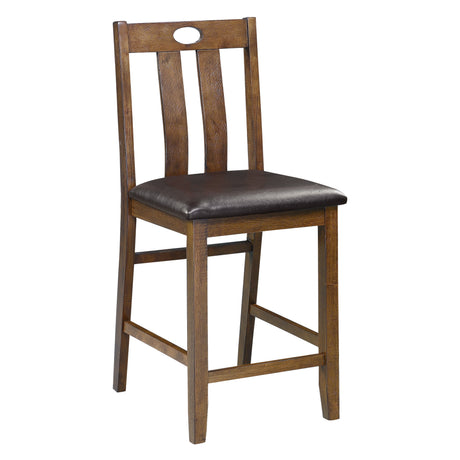 Weston Medium Brown 5-Piece Counter Height Set from Homelegance - Luna Furniture