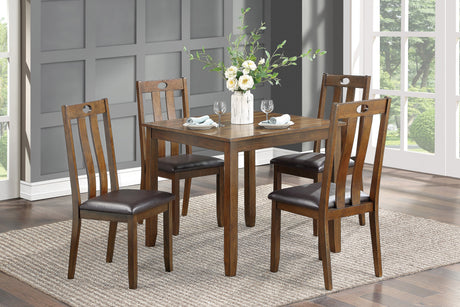 Weston Medium Brown 5-Piece Dining Set from Homelegance - Luna Furniture