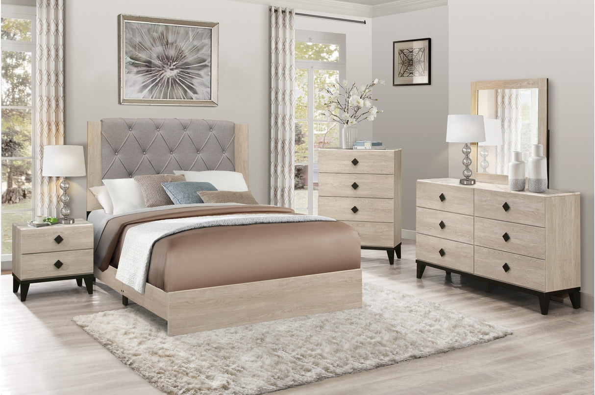 Whiting Natural Queen Upholstered Panel Bed from Homelegance - Luna Furniture