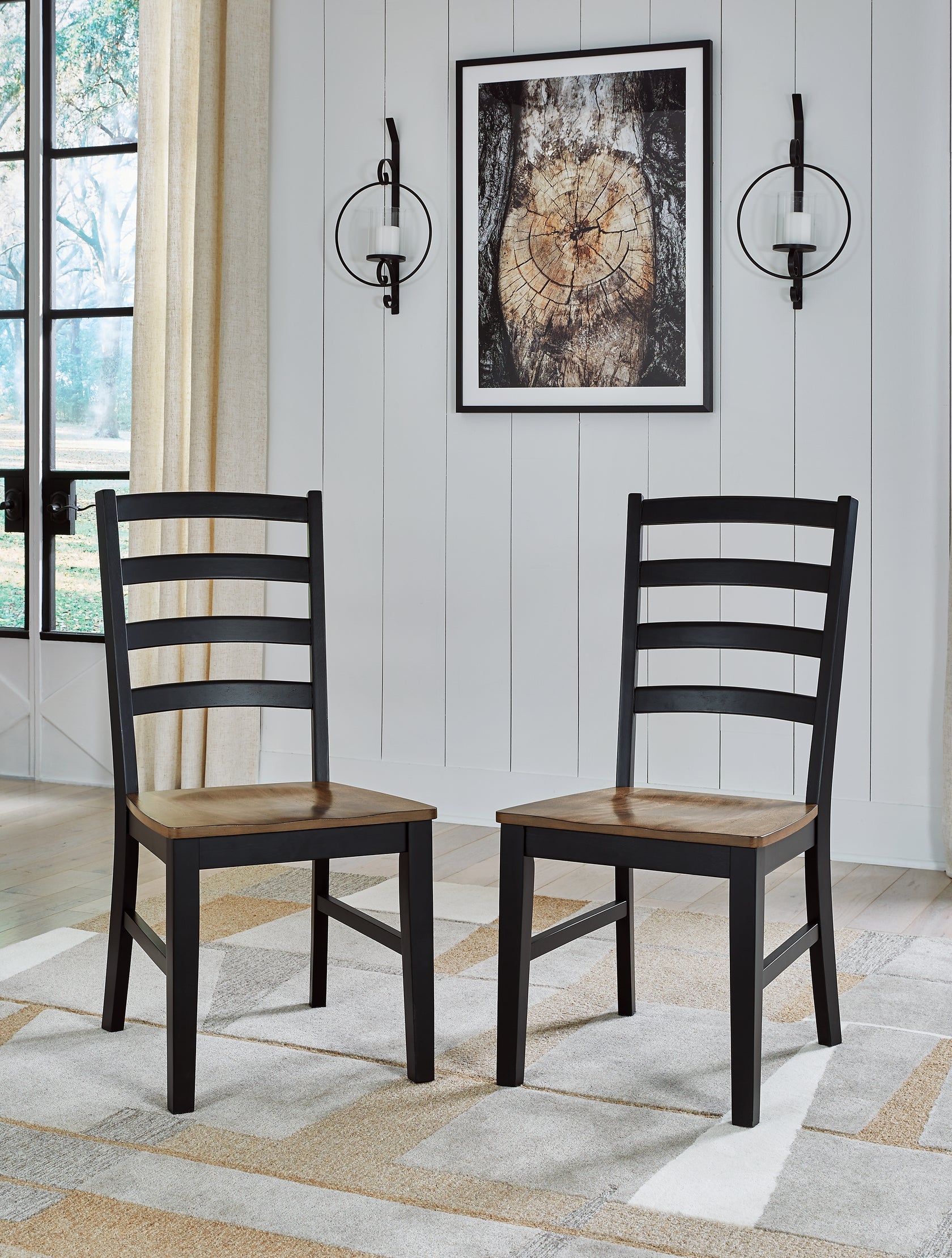 Wildenauer Brown/Black Dining Chair, Set of 2 from Ashley Furniture - Luna Furniture