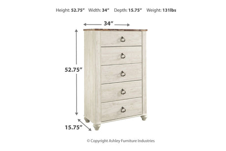 Willowton Two-tone Chest of Drawers from Ashley - Luna Furniture