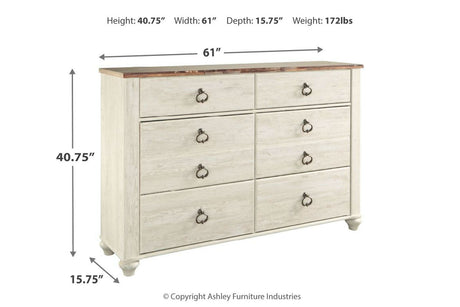Willowton Two-tone Dresser from Ashley - Luna Furniture