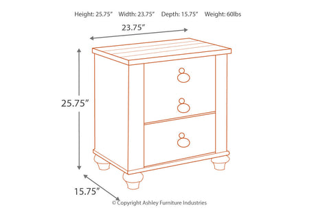 Willowton Two-tone Nightstand from Ashley - Luna Furniture