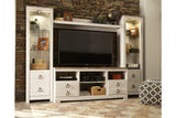 Willowton Whitewash 4-Piece Entertainment Center from Ashley - Luna Furniture