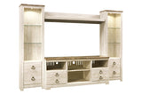 Willowton Whitewash 4-Piece Entertainment Center from Ashley - Luna Furniture