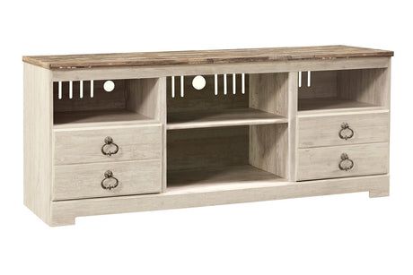 Willowton Whitewash 4-Piece Entertainment Center from Ashley - Luna Furniture