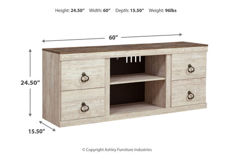 Willowton Whitewash 60" TV Stand from Ashley - Luna Furniture