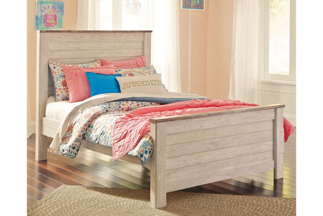 Willowton Whitewash Full Panel Bed from Ashley Furniture - Luna Furniture