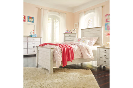 Willowton Whitewash Full Panel Bed from Ashley Furniture - Luna Furniture