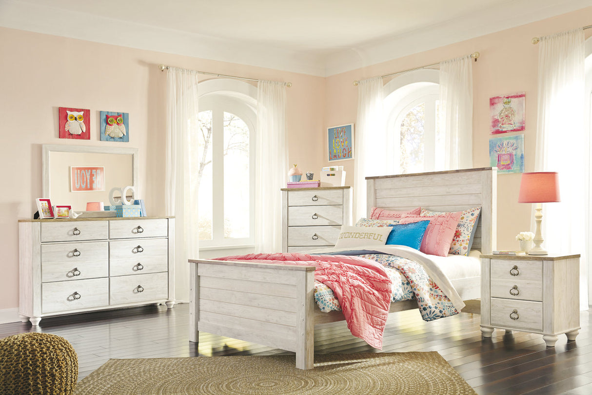 Willowton Whitewash Full Panel Bed from Ashley - Luna Furniture