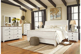 Willowton Whitewash King Sleigh Bed from Ashley - Luna Furniture
