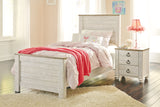 Willowton Whitewash Twin Panel Bed from Ashley - Luna Furniture