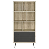 Winifred Antique Pine 3-Shelf Engineered Wood Bookcase with Drawers from Coaster - Luna Furniture