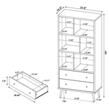 Winifred Antique Pine 3-Shelf Engineered Wood Bookcase with Drawers from Coaster - Luna Furniture