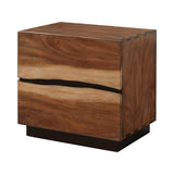 Winslow Smokey Walnut and Coffee Bean 2-Drawer Nightstand from Coaster - Luna Furniture