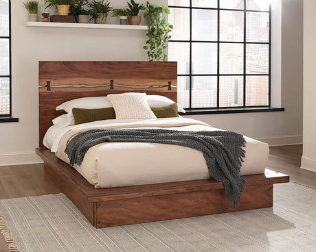 Winslow Smokey Walnut and Coffee Bean Eastern King Bed from Coaster - Luna Furniture