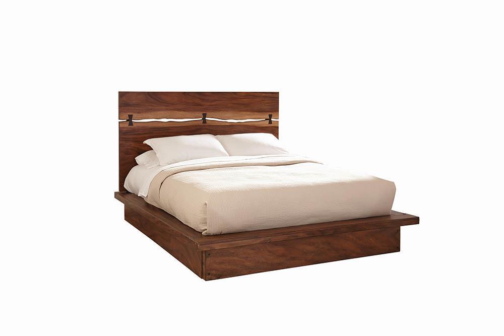 Winslow Smokey Walnut and Coffee Bean Eastern King Bed from Coaster - Luna Furniture