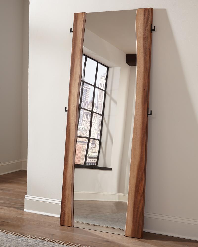 Winslow Smokey Walnut and Coffee Bean Standing Mirror from Coaster - Luna Furniture