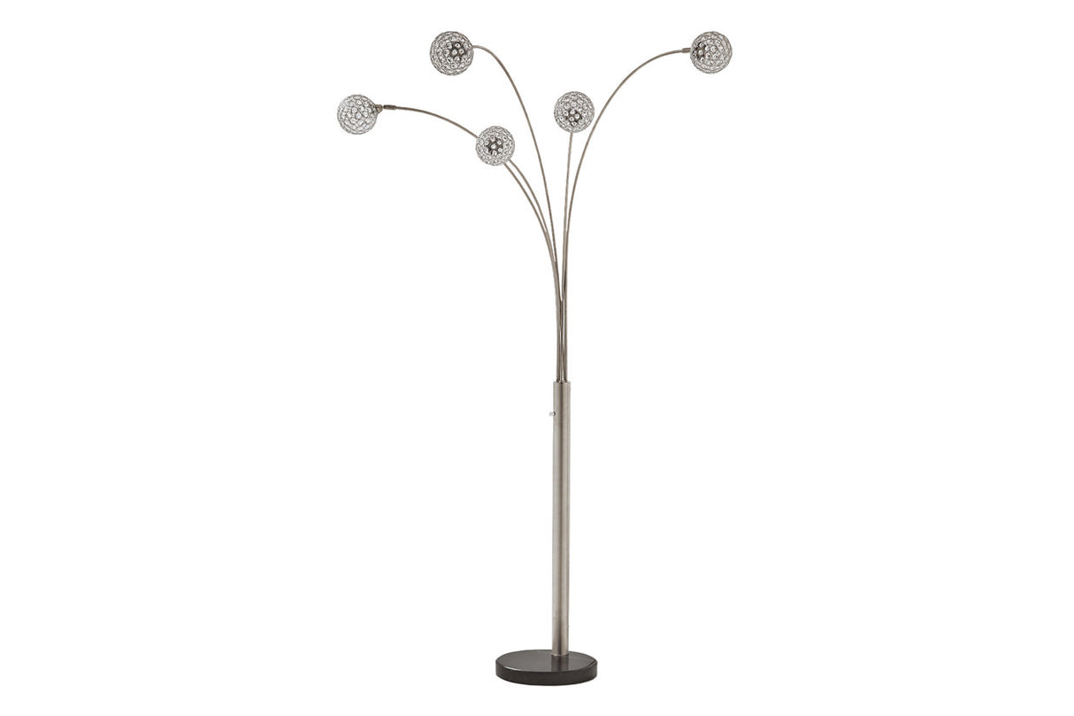 Winter Silver Finish Arc Lamp from Ashley - Luna Furniture