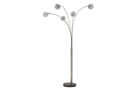 Winter Silver Finish Arc Lamp from Ashley - Luna Furniture