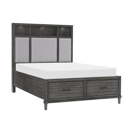 Wittenberry Gray King Storage Platform Bed from Homelegance - Luna Furniture