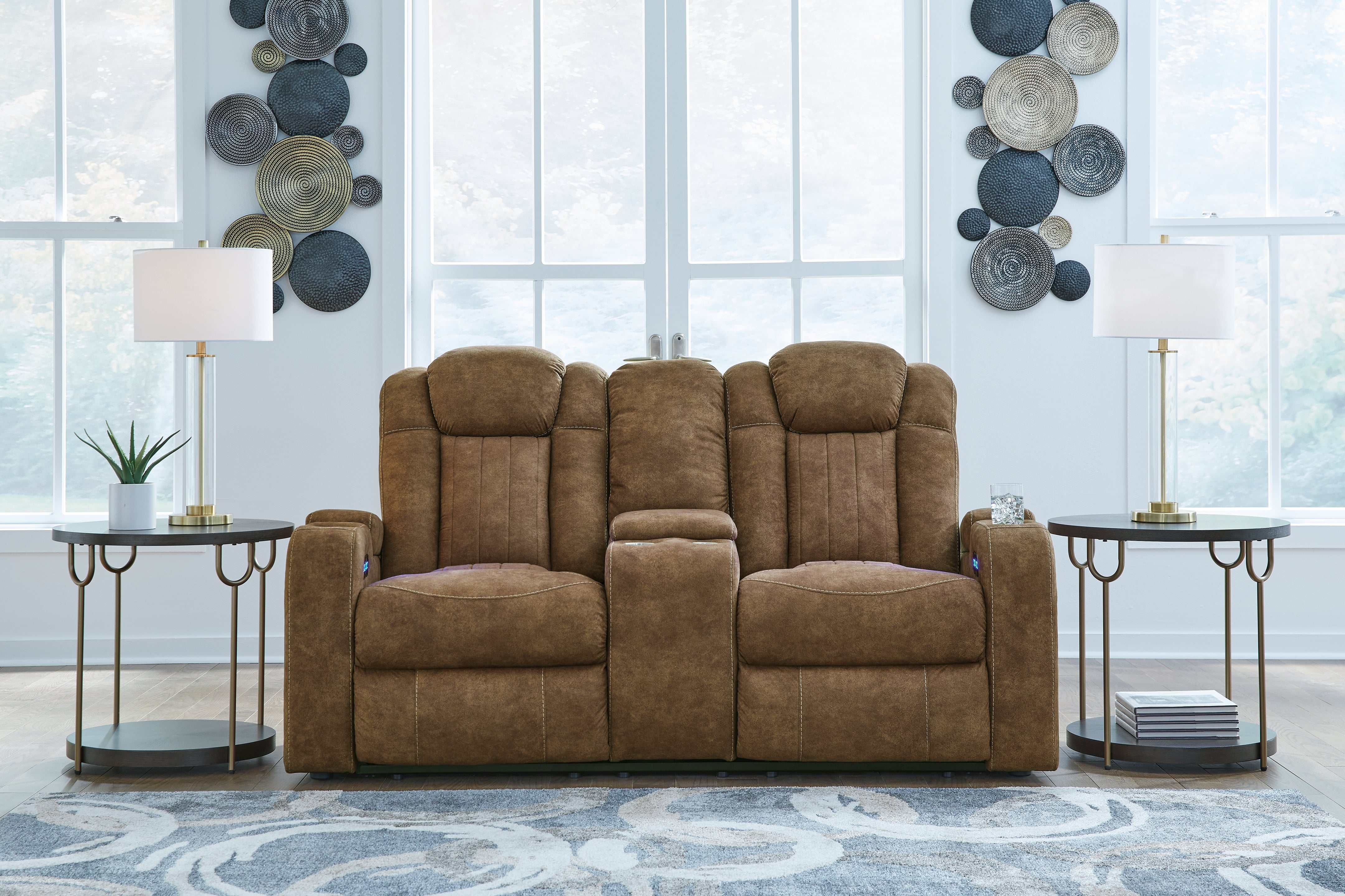 Wolfridge Brindle Power Reclining Loveseat - Luna Furniture