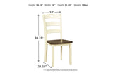 Woodanville Cream/Brown Dining Chair, Set of 2 from Ashley - Luna Furniture