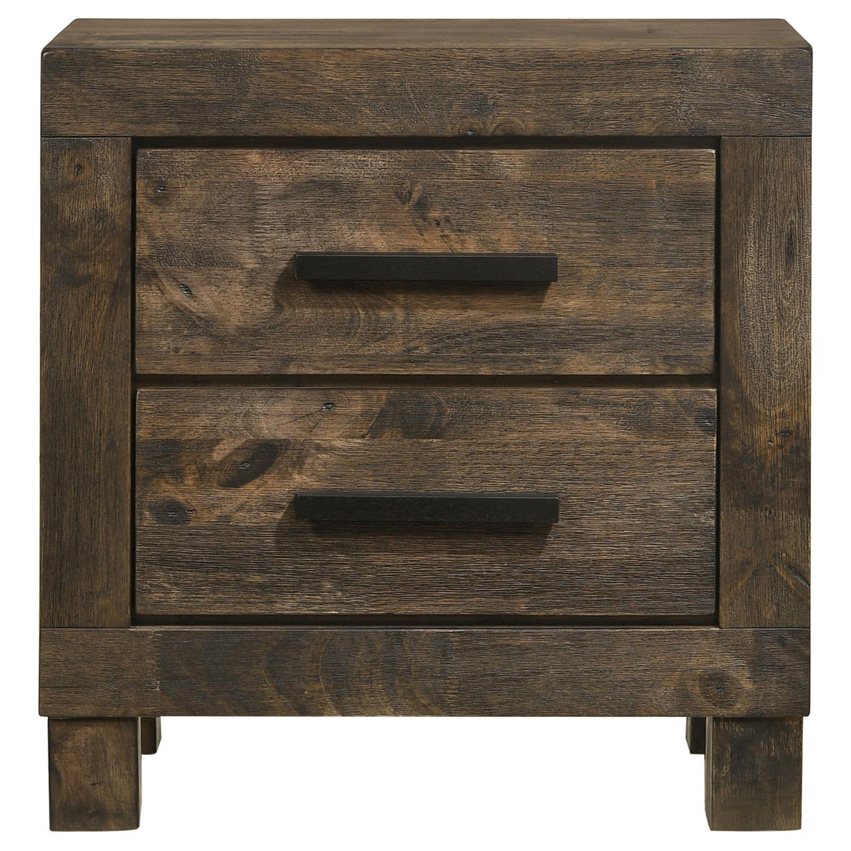 Woodmont Rustic Golden Brown 2-Drawer Nightstand from Coaster - Luna Furniture
