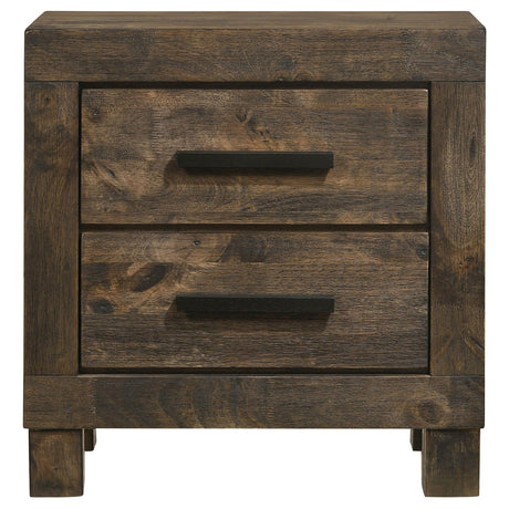 Woodmont Rustic Golden Brown 2-Drawer Nightstand from Coaster - Luna Furniture