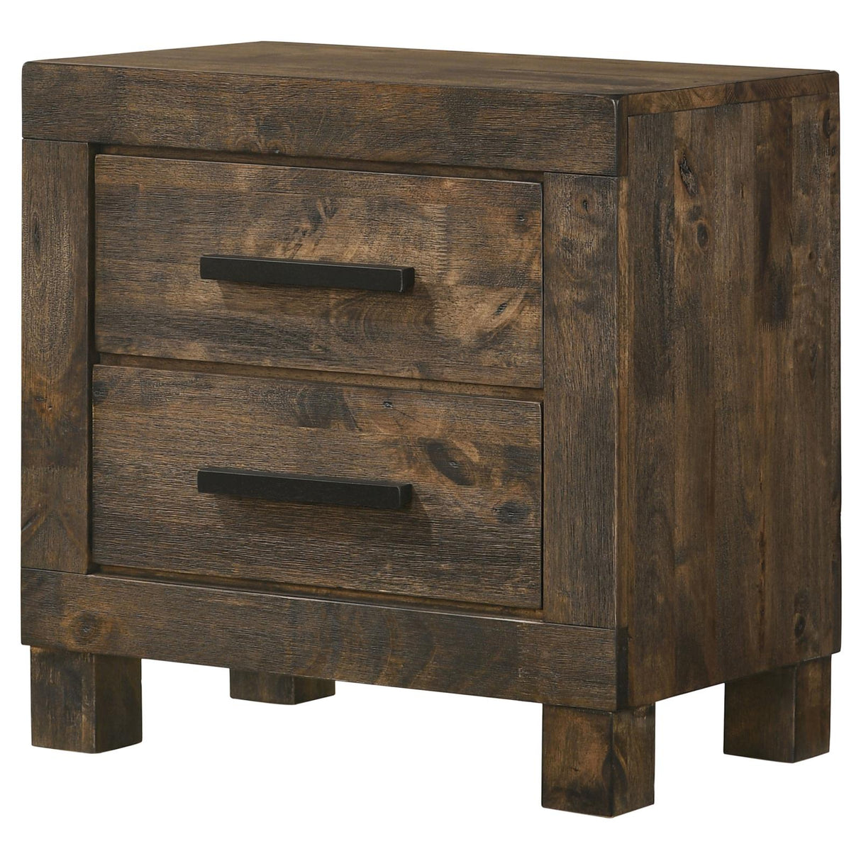 Woodmont Rustic Golden Brown 2-Drawer Nightstand from Coaster - Luna Furniture