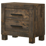 Woodmont Rustic Golden Brown 2-Drawer Nightstand from Coaster - Luna Furniture