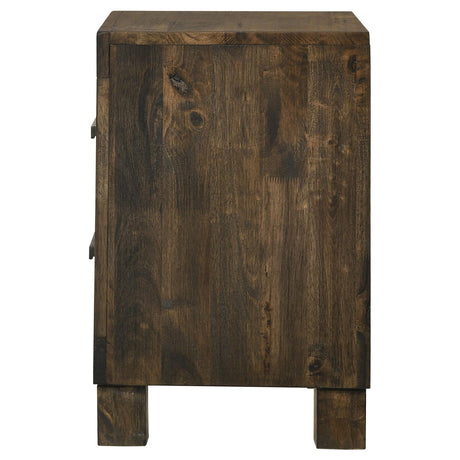Woodmont Rustic Golden Brown 2-Drawer Nightstand from Coaster - Luna Furniture