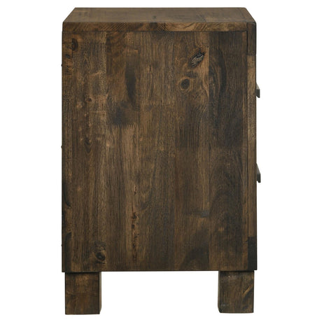 Woodmont Rustic Golden Brown 2-Drawer Nightstand from Coaster - Luna Furniture