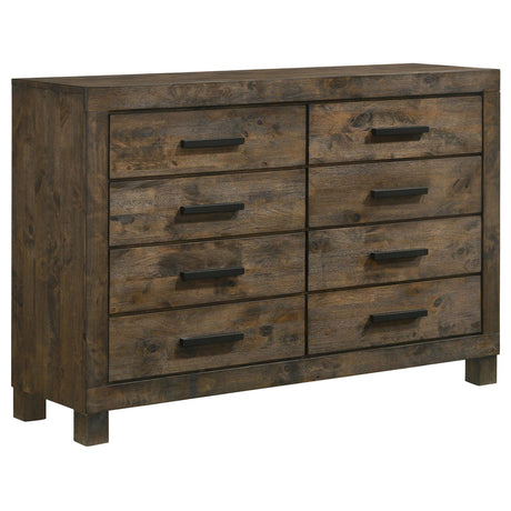Woodmont Rustic Golden Brown 8-Drawer Dresser from Coaster - Luna Furniture