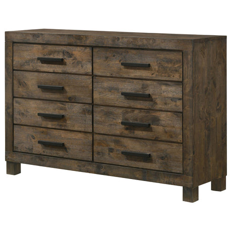 Woodmont Rustic Golden Brown 8-Drawer Dresser from Coaster - Luna Furniture