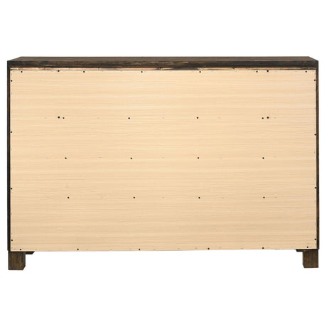 Woodmont Rustic Golden Brown 8-Drawer Dresser from Coaster - Luna Furniture