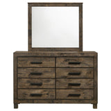 Woodmont Rustic Golden Brown 8-Drawer Dresser with Mirror from Coaster - Luna Furniture
