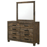 Woodmont Rustic Golden Brown 8-Drawer Dresser with Mirror from Coaster - Luna Furniture