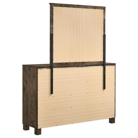 Woodmont Rustic Golden Brown 8-Drawer Dresser with Mirror from Coaster - Luna Furniture