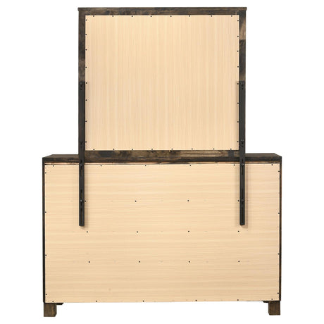 Woodmont Rustic Golden Brown 8-Drawer Dresser with Mirror from Coaster - Luna Furniture