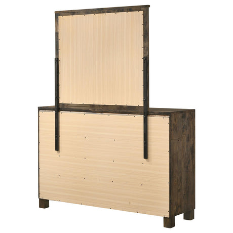 Woodmont Rustic Golden Brown 8-Drawer Dresser with Mirror from Coaster - Luna Furniture