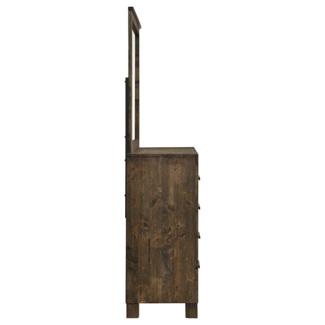 Woodmont Rustic Golden Brown 8-Drawer Dresser with Mirror from Coaster - Luna Furniture