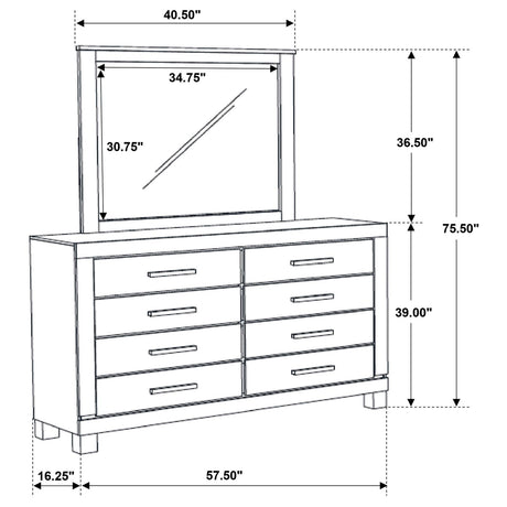 Woodmont Rustic Golden Brown 8-Drawer Dresser with Mirror from Coaster - Luna Furniture