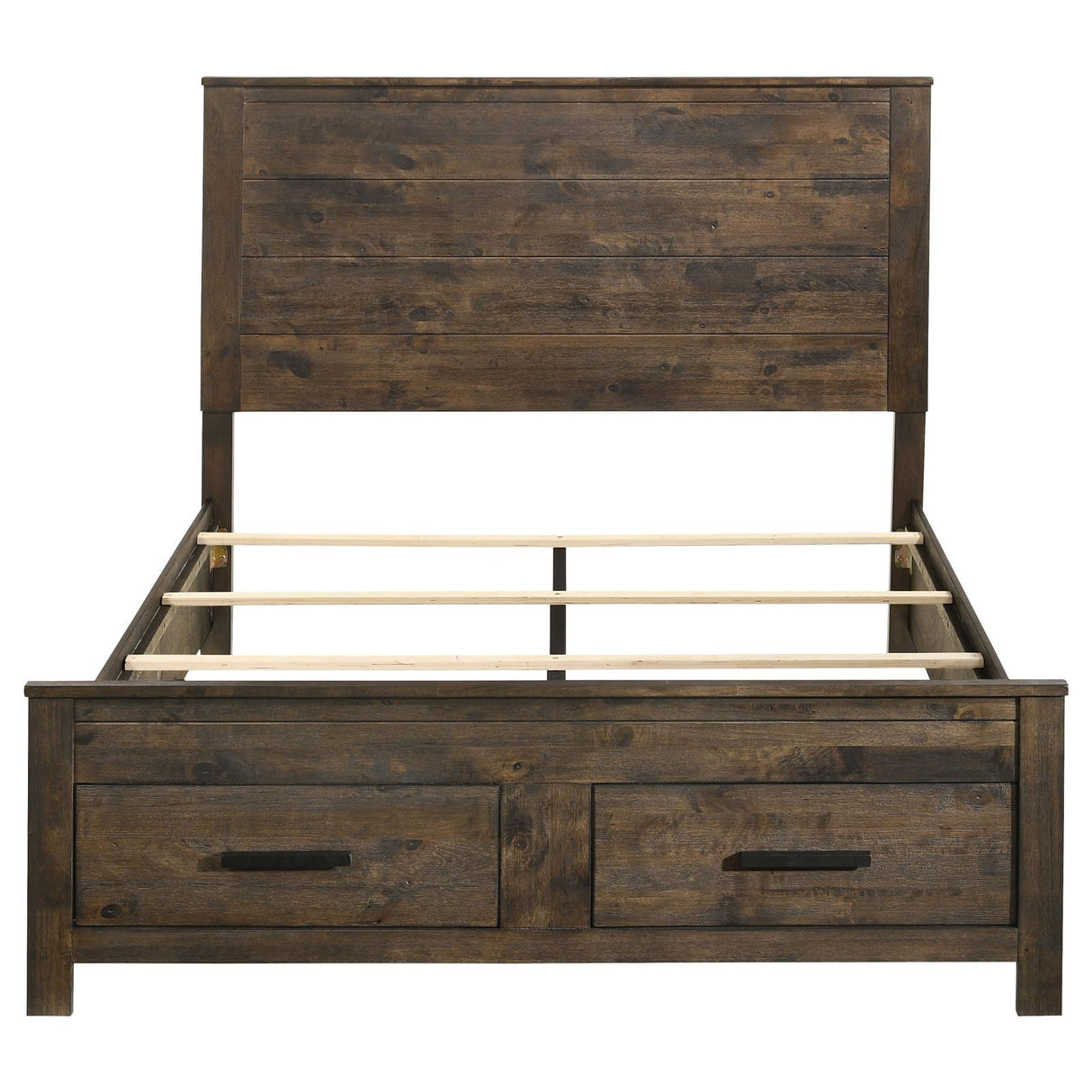 Woodmont Rustic Golden Brown Eastern King Storage Bed from Coaster - Luna Furniture