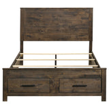 Woodmont Rustic Golden Brown Eastern King Storage Bed from Coaster - Luna Furniture