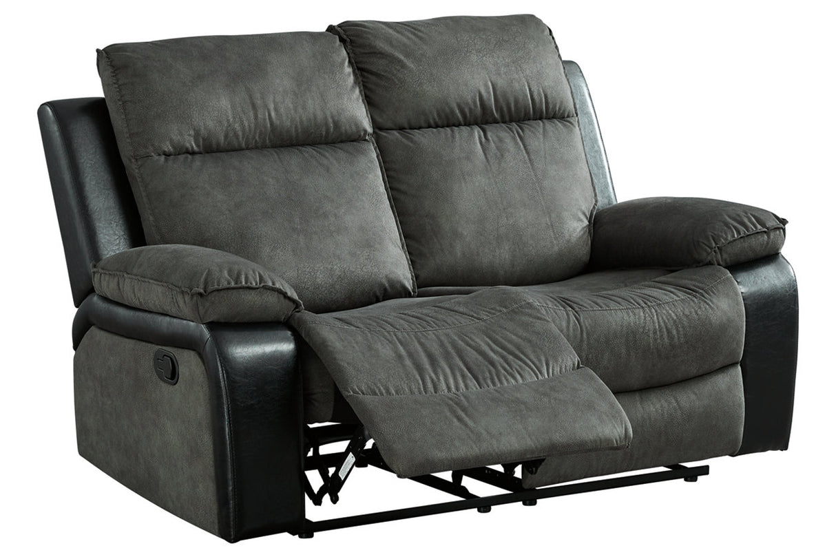 Woodsway Gray Reclining Loveseat from Ashley - Luna Furniture
